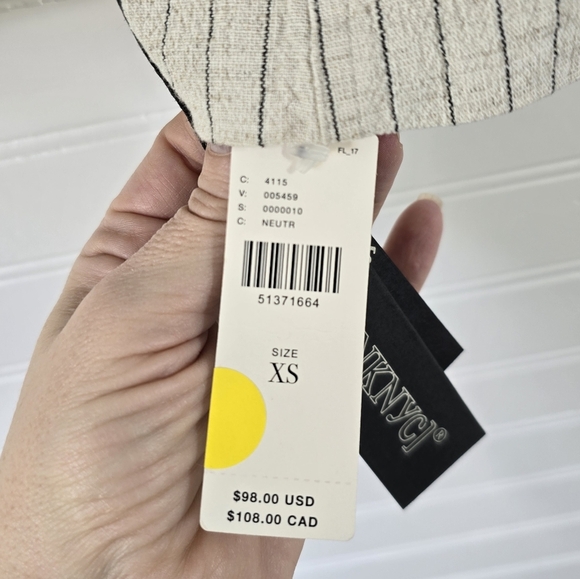 NWT Anthropologie Blanknyc Evereve Linen Blend Pinstripe Jacket XS Cream - Picture 13 of 13